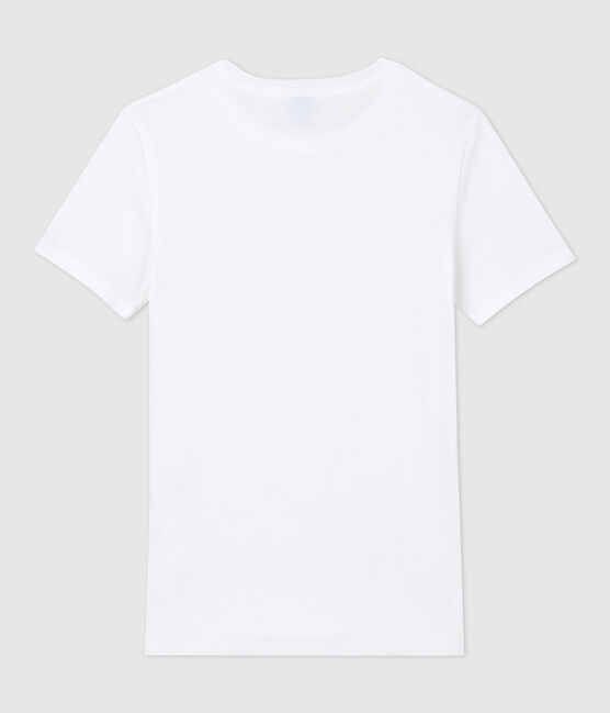 Camiseta de cuello redondo emblemática de algodón de mujer blanco ECUME