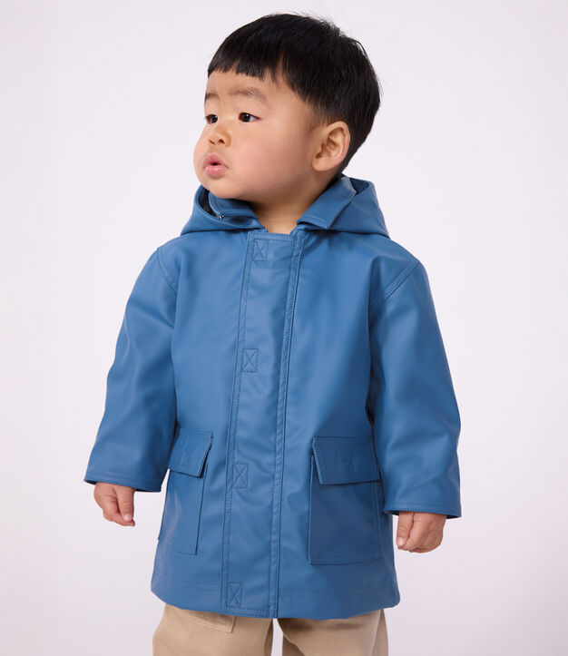 Chubasquero liso ic&oacute;nico para beb&eacute; azul
