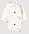 Body de estrellas de tejido acanalado con cuello para bebé niño blanco MARSHMALLOW/blanco MULTICO
