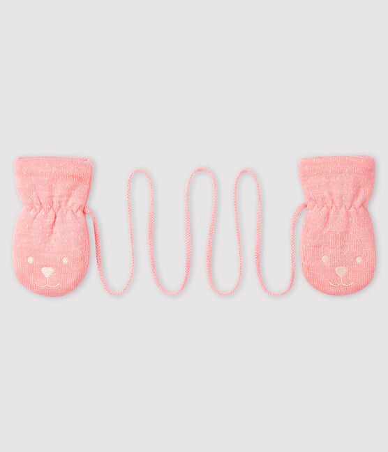 Manoplas para bebé con forro de microfibra polar rosa MINOIS