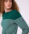Camiseta marinera de algod&oacute;n para mujer verde/blanco