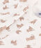 Pijama de manga corta con leopardos de algodón de niño/niña blanco MARSHMALLOW/blanco MULTICO