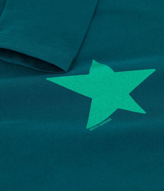 Camiseta de algodón de manga larga para niño verde PINEDE
