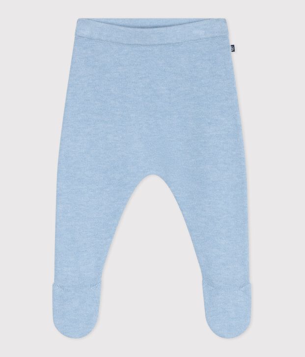 Pantal&oacute;n tricotado de lana y algod&oacute;n para beb&eacute; azul