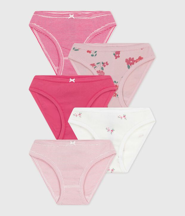Juego de braguitas infantiles de algod&oacute;n con estampado de flores multicolor