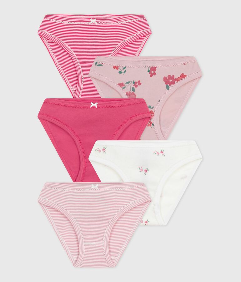 Juego de braguitas infantiles de algod&oacute;n con estampado de flores multicolor