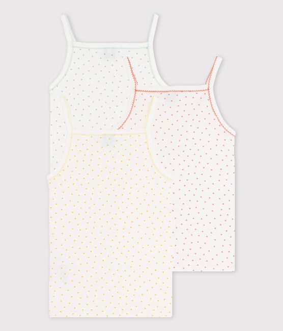 Juego de 3 camisas de tirantes con corazoncitos de niña de algodón variante 1