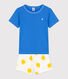 Pijama corto azul de algodón de niño