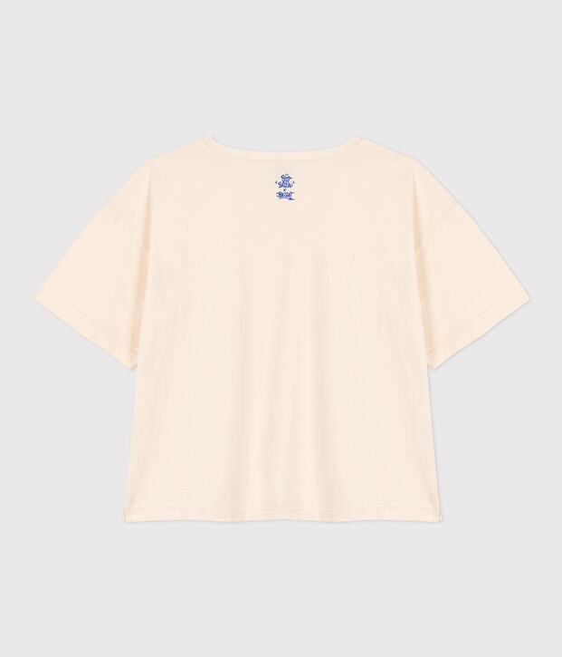 Camiseta LE BOXY de algod&oacute;n para mujer crudo