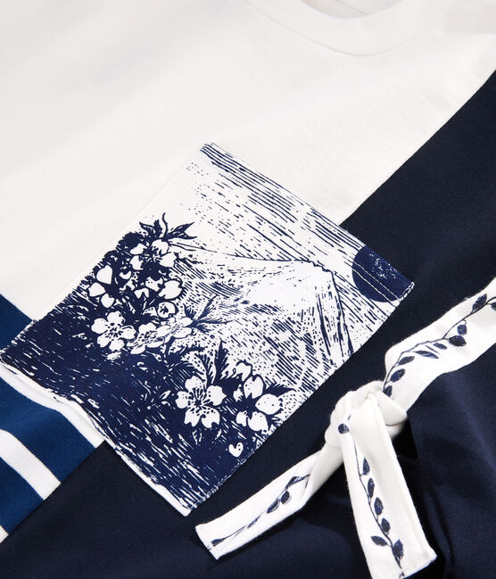 Camiseta marinera de mujer Christoph Rumpf x Petit Bateau blanco MARSHMALLOW/azul SMOKING
