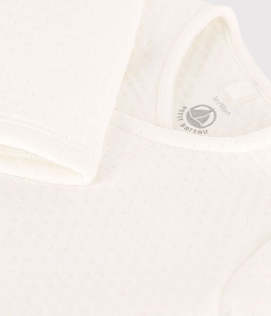 Jersey de túbico acolchado de algodón para bebé blanco MARSHMALLOW