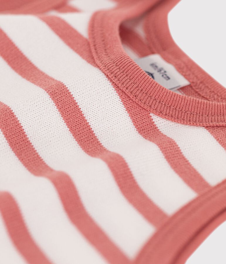 Mono corto de jersey grueso de beb&eacute; blanco MARSHMALLOW/ PAPAYE