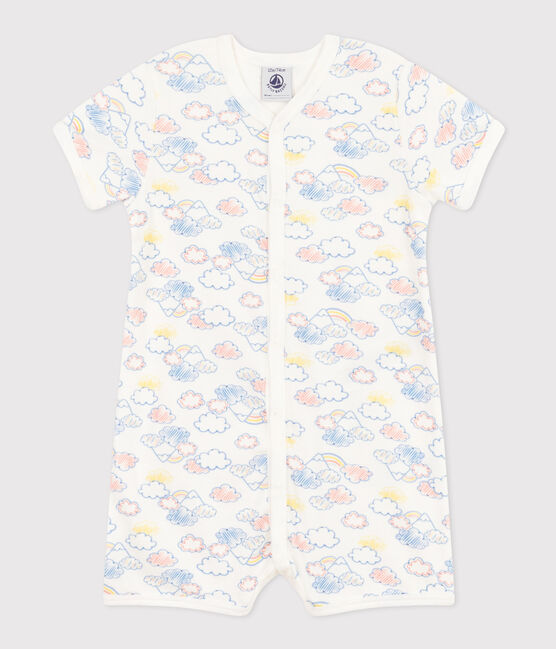 Mono de algodón con estampado de arcoíris para bebé blanco MARSHMALLOW/blanco MULTICO