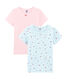 Pack de 2 camisetas de manga corta para niña