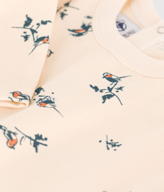 Camiseta de manga larga de jersey estampado para bebé blanco AVALANCHE/ MULTICO