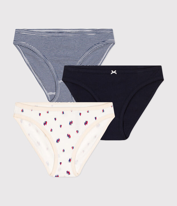 Juego de 3 braguitas de algod&oacute;n para mujer multicolor