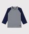 Camiseta anti-UV eco-sostenible de bebé azul SMOKING/blanco MARSHMALLOW