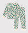 Pijama infantil de felpa cepillada con estampado de árbol de Navidad blanco AVALANCHE/ MULTICO