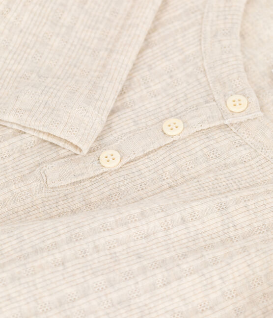 Camiseta de algodón de niña beige MONTELIMAR CHINE