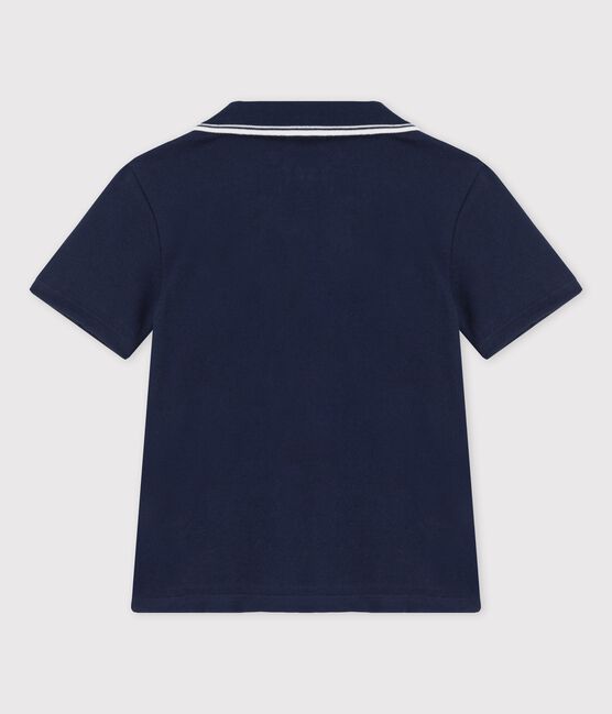 Polo de manga corta de punto de niño azul SMOKING