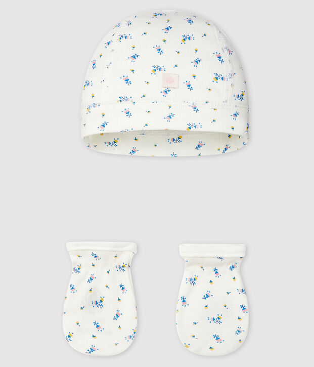Juego de gorrito de reci&eacute;n nacido y manoplas de punto para beb&eacute; multicolor