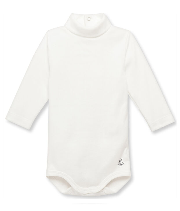 Body con cuello para beb&eacute; mixto blanco