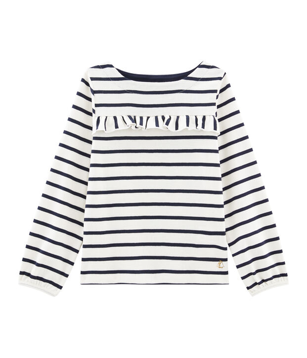 Camiseta de ni&ntilde;a blanco/azul