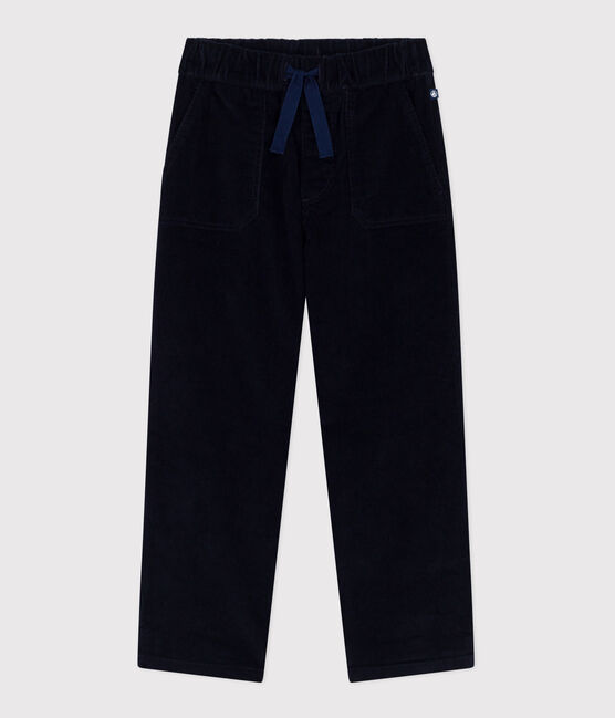 Pantalón infantil recto y liso de pana azul SMOKING