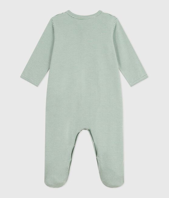 Pijama de algodón milrayas para bebé SAULE/ MARSHMALLOW
