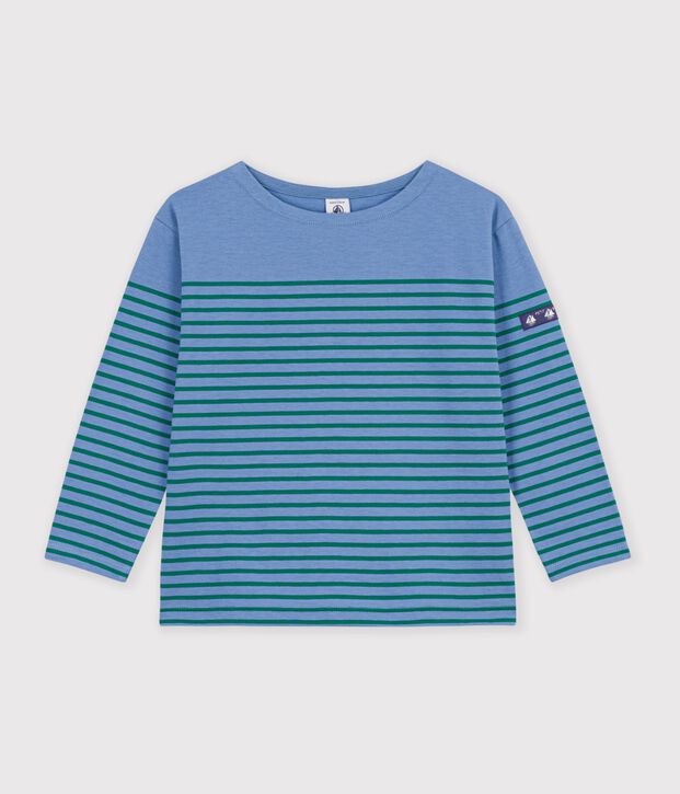 Marinera infantil de algod&oacute;n azul/verde