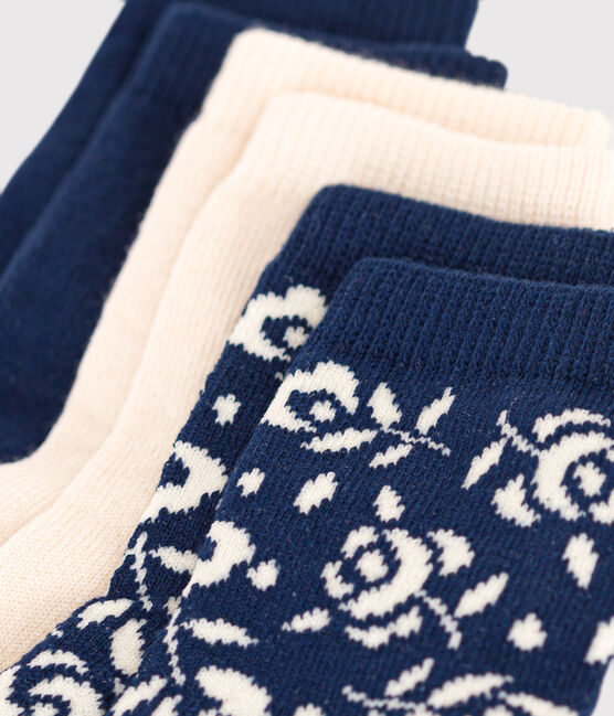 3 pares de calcetines de algodón con flores para bebé variante 1
