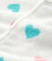 Mono pijama con corazones de bebé de tejido polar blanco MARSHMALLOW/blanco MULTICO
