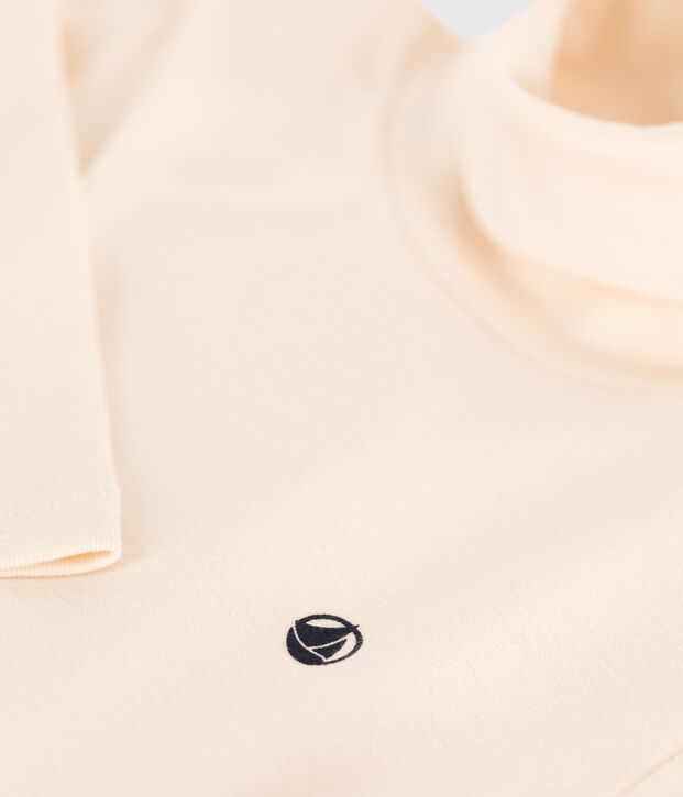 Prenda de cuello cisne de algod&oacute;n de ni&ntilde;a/ni&ntilde;o crudo