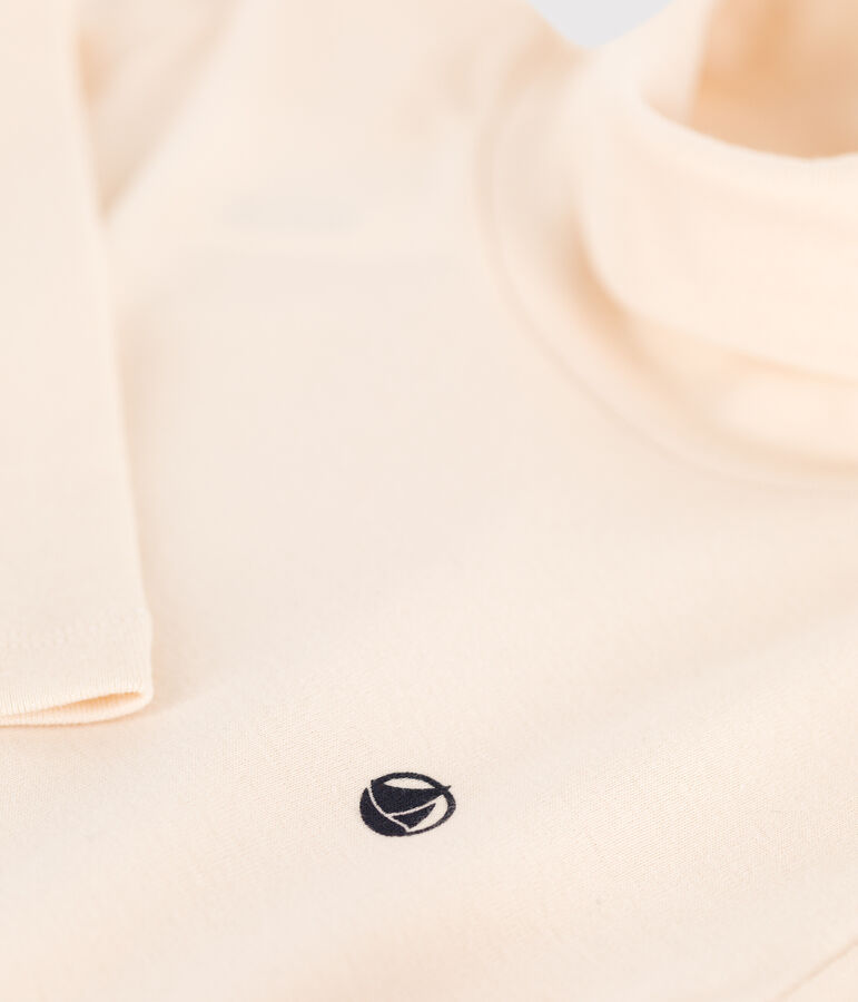 Prenda de cuello cisne de algod&oacute;n de ni&ntilde;a/ni&ntilde;o crudo