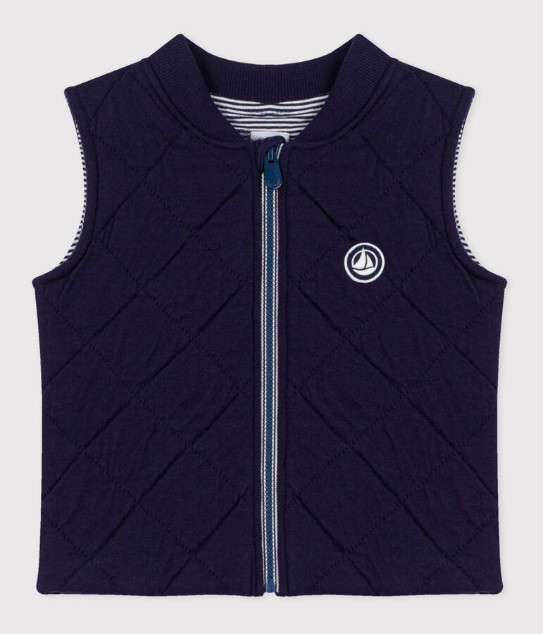 Plum&iacute;fero sin mangas de algod&oacute;n acolchado para beb&eacute; azul