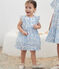Vestido de algodón y pololo con estampado de cerezas azules para bebé azul MARSHMALLOW/ PORCELANA