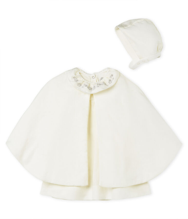 Conjunto 3 piezas ceremonial de lino para beb&eacute; ni&ntilde;a variante 1