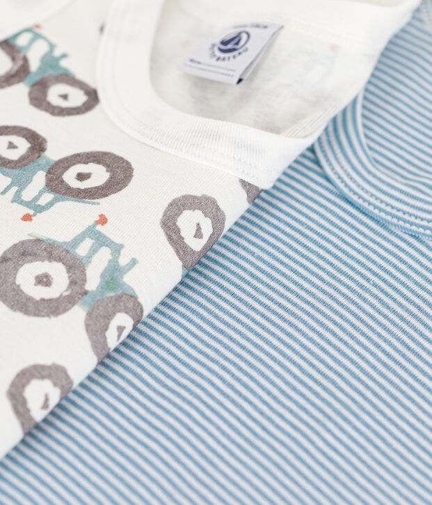 Juego de 2 camisetas de tirantes de algod&oacute;n con tractor para ni&ntilde;o multicolor