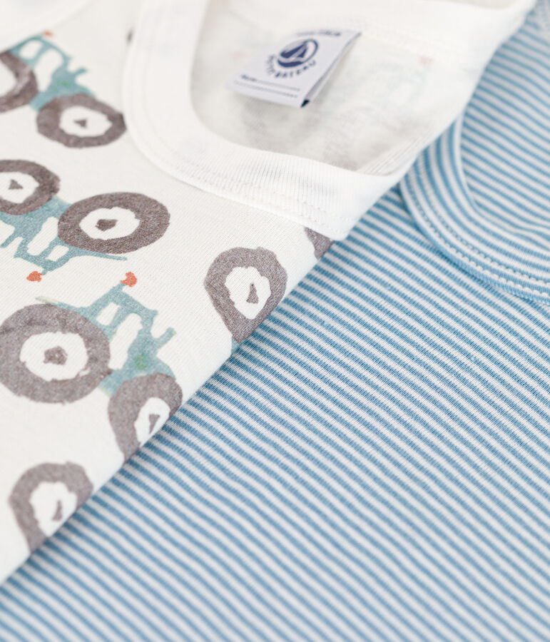 Juego de 2 camisetas de tirantes de algod&oacute;n con tractor para ni&ntilde;o variante 1