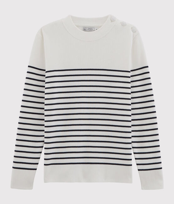 Jersey marinero de hombre blanco MARSHMALLOW/azul SMOKING