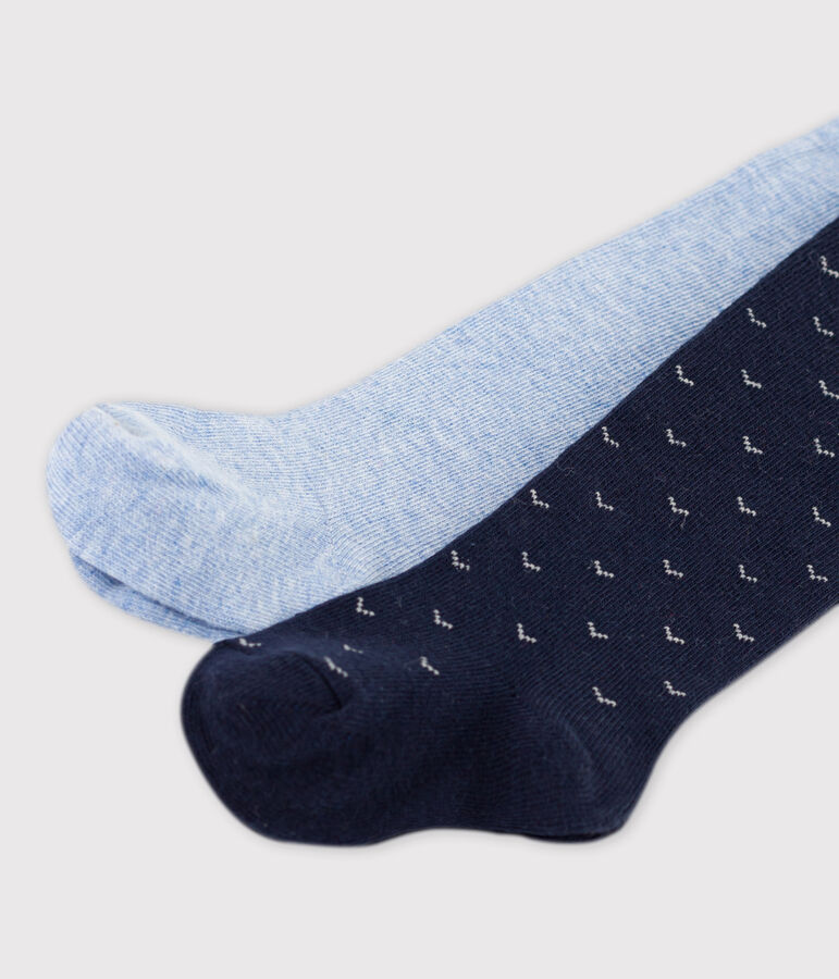 Juego de 2 pares de leotardos de punto para beb&eacute; multicolor