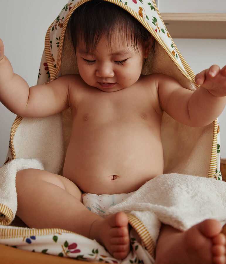 Toalla de ba&ntilde;o y manopla para beb&eacute; con estampado de frutas MARSHMALLOW/ BOUDOR/ MULTICO