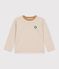 Camiseta infantil de manga larga a rayas beige/crudo/beige