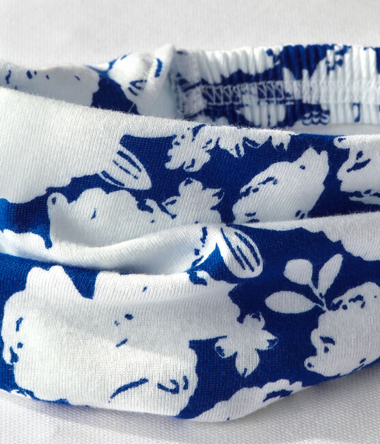 Bandana para niña estampada blanco MARSHMALLOW/azul PERSE