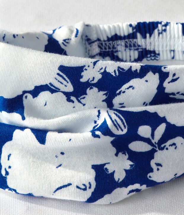Bandana para ni&ntilde;a estampada blanco/azul