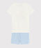Pijama corto con estampado de frutas de verano de niña de algodón blanco MARSHMALLOW/blanco MULTICO