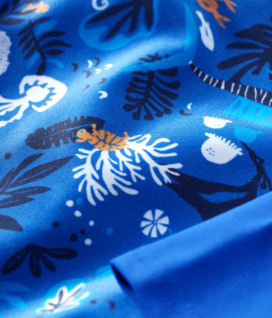Mono anti-UV eco-sostenible de bebé niño azul SURF/blanco MULTICO