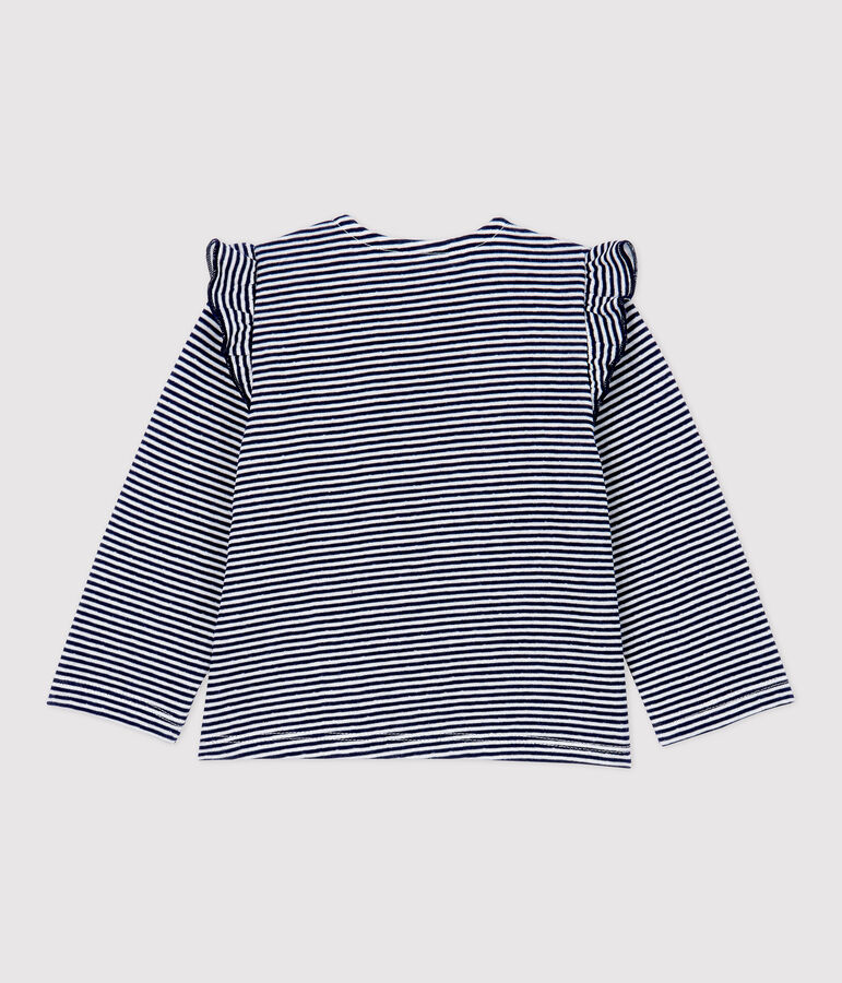 C&aacute;rdigan de algod&oacute;n de beb&eacute;. azul/blanco