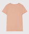 Camiseta LA RECTA de algodón con cuello redondo para mujer beige VINTAGE