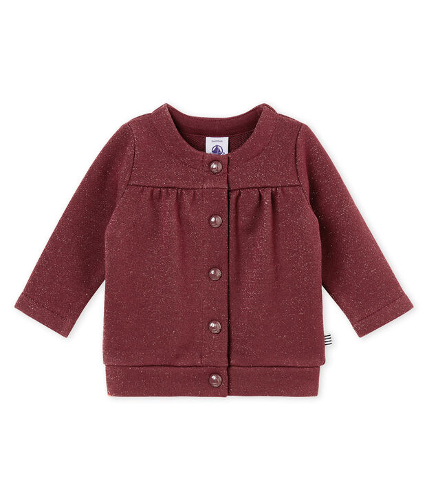 C&aacute;rdigan para beb&eacute; ni&ntilde;a en mulet&oacute;n brillates rojo/amarillo